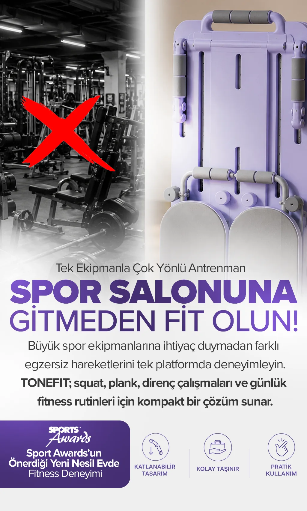 ToneFit pilates egzersiz aleti tanıtım görseli 2