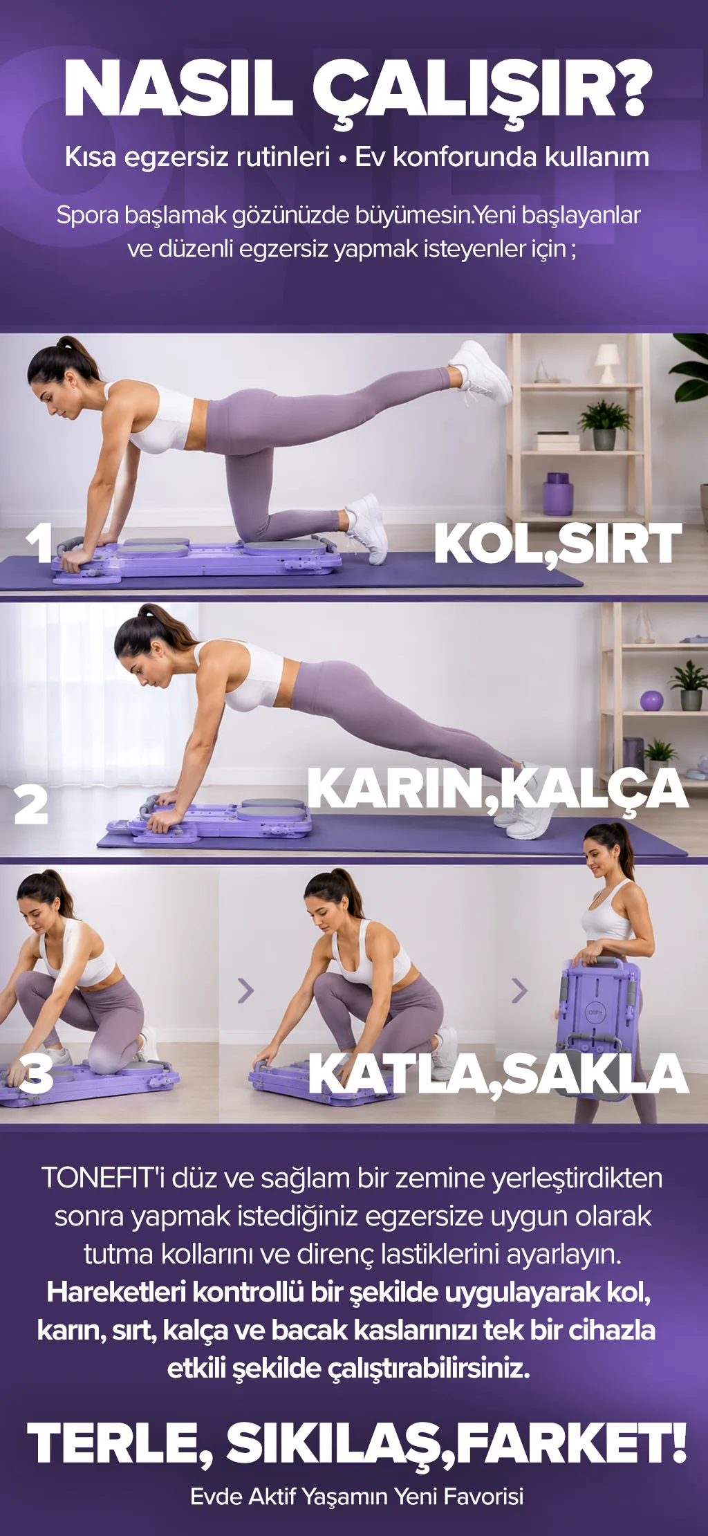 ToneFit pilates egzersiz aleti tanıtım görseli 6